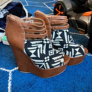 Black and Brown wedges